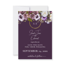 Lila Blumenhochzeit Save the Date