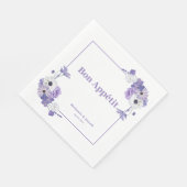 Lila Blumenhochzeit Serviette (Ecke)