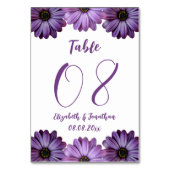 Lila Blumenhochzeit Tischnummer (Rückseite)