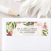 lila Blumenhochzeit und Rücksendeadresse (Insitu)