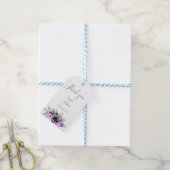 Lila Blumenhochzeit vielen Dank Geschenkanhänger (Mit Garn)
