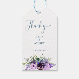 Lila Blumenhochzeit vielen Dank Geschenkanhänger