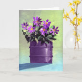 Lila Blumenhousewarming-neues Zuhause Karte (Gelbe Blume)