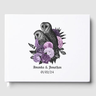 Lila Blumenhügel Gothic Wedding Gästebuch