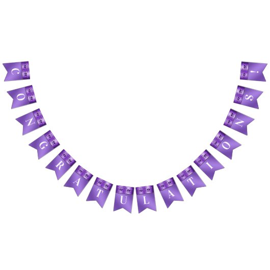 Lila Blumenjagdflagge Wimpelkette (Alle)