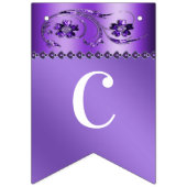 Lila Blumenjagdflagge Wimpelkette (Erste Fahne)