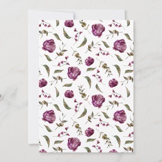 Lila Blumenjungen Foto Geburtserklärung Ankündigung (Rückseite)