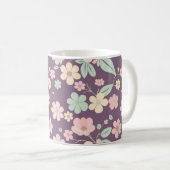 Lila Blumenkaffeetasse Kaffeetasse (VorderseiteRechts)