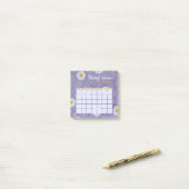 Lila Blumenkalender 2025 Post-it Klebezettel (Auf Schreibtisch)