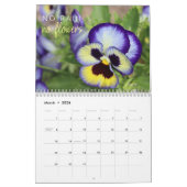 Lila Blumenkalender mit inspirierenden Zitaten Kalender (Mär 2026)