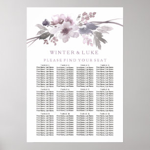 Lila Blumenkarte 12 Poster