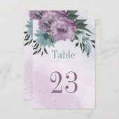lila Blumenkarte Botanische Tischnummer (Vorne/Hinten)