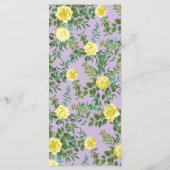 Lila Blumenkarte der  Rose Lilac Menükarte (Rückseite)