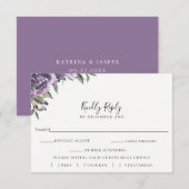 Lila Blumenkarte RSVP Karte (Vorne/Hinten)
