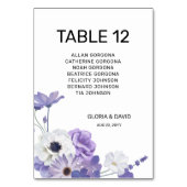 Lila Blumenkarte Tischnummer (Rückseite)