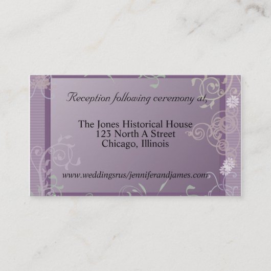 Lila Blumenkarten Begleitkarte (Vorderseite)