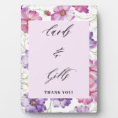 Lila Blumenkarten und Geschenke Hochzeit Fotoplatte (Vorderseite)