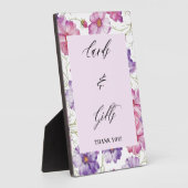 Lila Blumenkarten und Geschenke Hochzeit Fotoplatte (Seite)