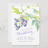 Lila Blumenkartoffel Strampler Aquarellhochzeit Einladung (Vorderseite)