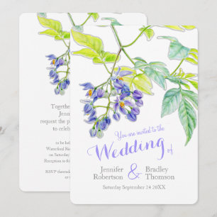 Lila Blumenkartoffel Strampler Aquarellhochzeit Einladung