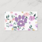 Lila Blumenkatze Visitenkarte (Rückseite)