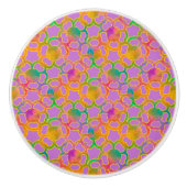 Lila Blumenketten Keramikknauf (Vorderseite)