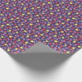 Lila Blumenkinder Muster Geschenkpapier (Ecke)
