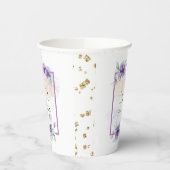 Lila Blumenkochtopf Pappbecher (Links)