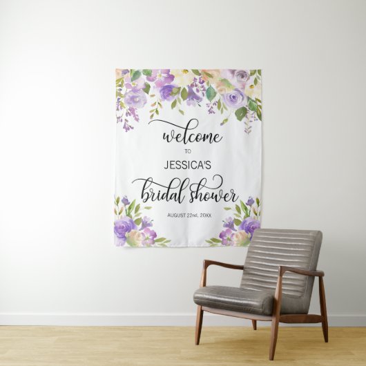 Lila Blumenkohl-Brautparty BACKDROP Wandteppich (Beispiel)