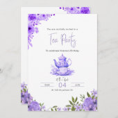Lila Blumenkohl Party Geburtstagsfeier Einladung (Vorne/Hinten)