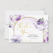 Lila Blumenkohl-Tee Dankeschön-Karte Dankeskarte (Vorderseite)