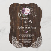 Lila Blumenkohl und Brautparty Einladung (Vorne/Hinten)