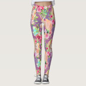 Lila Blumenkohlensorgen Leggings (Vorderseite)