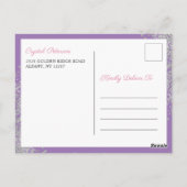 Lila Blumenkommune 1. Kommunion Zurückgestellt Ank Postkarte (Rückseite)