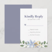 Lila Blumenkorb RSVP Karte (Vorne/Hinten)