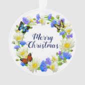 lila Blumenkränz mit Schmetterling Ornament (Vorderseite)