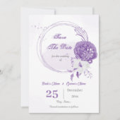 lila Blumenkranz Save The Date (Vorderseite)