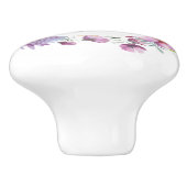 Lila Blumenkreislaufmonogramm Keramikknauf (Seitenansicht)