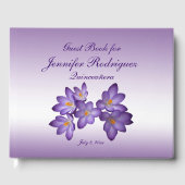 Lila Blumenkreuz Blume Quinceñera Gästebuch (Vorderseite)