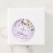 Lila Blumenkreuz Christening Taufe Vielen Dank Geschenkanhänger (Beispiel)