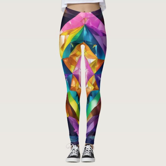 "Lila Blumenkreuz Leggings: Zeitlose Elega Leggings (Vorderseite)