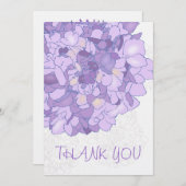 Lila Blumenkunst Vielen Dank Flat Notes Mitteilungskarte (Vorne/Hinten)