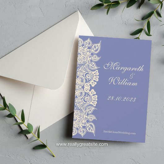Lila Blumenlatte Save the Date