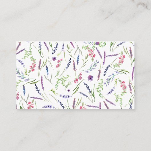 Lila Blumenlavender Wie viele Kisses Game Begleitkarte (Rückseite)