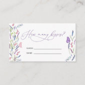 Lila Blumenlavender Wie viele Kisses Game Begleitkarte (Vorderseite)