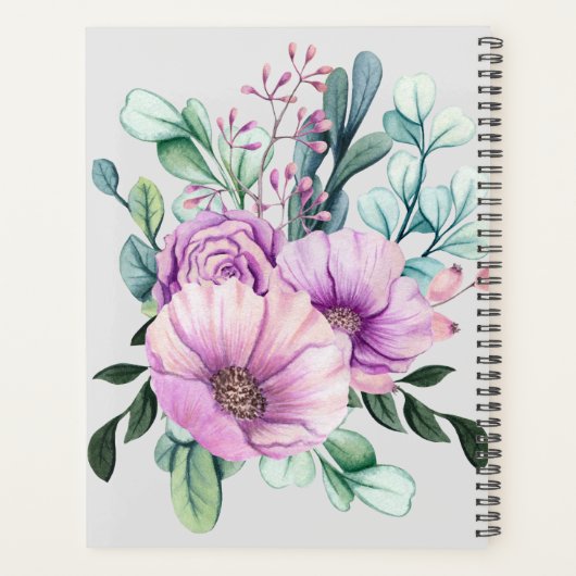 Lila Blumenlehrer-Geschenk - Jahr der Namensklasse Planer (Rückseite)