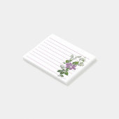 Lila Blumenlinie Post-it Klebezettel (angewinkelt)