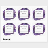 Lila Blumenmädchen-Babyduschbuch Quadratischer Aufkleber (Blatt)