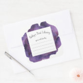 Lila Blumenmädchen-Babyduschbuch Quadratischer Aufkleber (Umschlag)