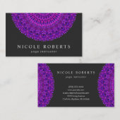 Lila BlumenMandala Visitenkarte (Vorne/Hinten)